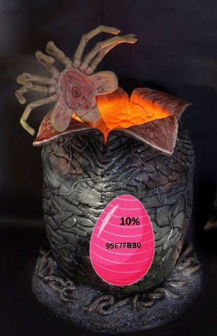 Aliens Schaumstoff-Replik 1/1 Xenomorph Ei & Latex Facehugger 91 cm
