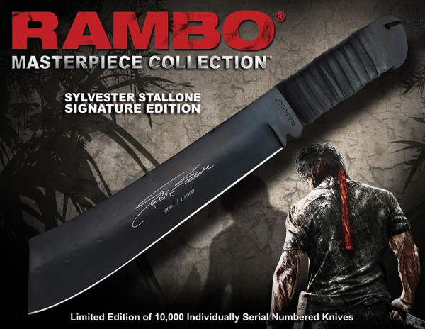 John Rambo Replik 1/1 Messer Sylvester Stallone Signature Edition 46 cm
