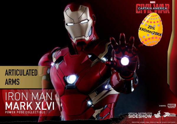 Captain America Civil War Power Pose Series Actionfigur 1/6 Iron Man Mark XLVI 31 cm